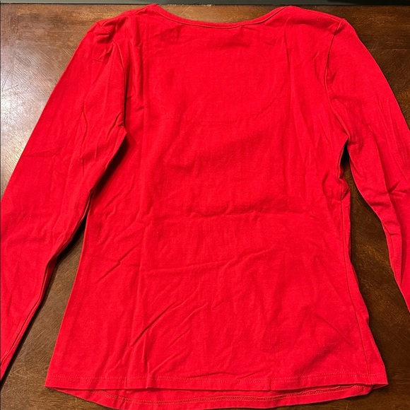 Vixen Longsleeve Red Top w/ Scooped Neck - Picture 3 of 3